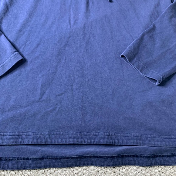 Adidas Mens Hoodie Sweatshirt Blue Long Sleeves Pullover Embroidered Swoosh - Picture 6 of 12